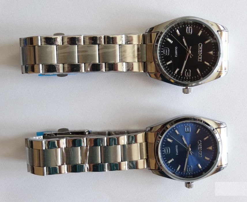 Zegarek kwarcowy 35mm damski męski czarny granatowy bransoleta 20mm