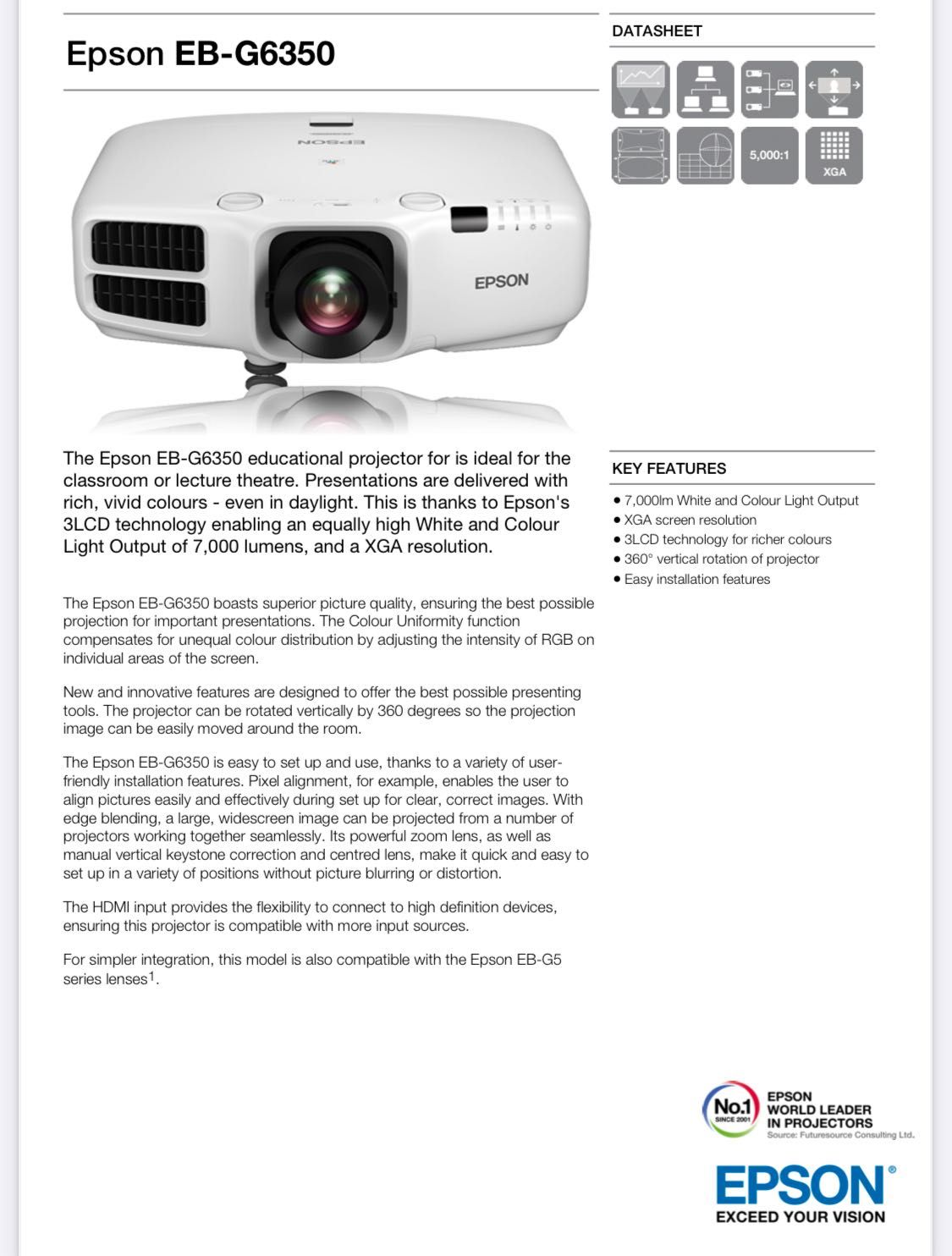 Projetor EPSON EB-6350 Profissional