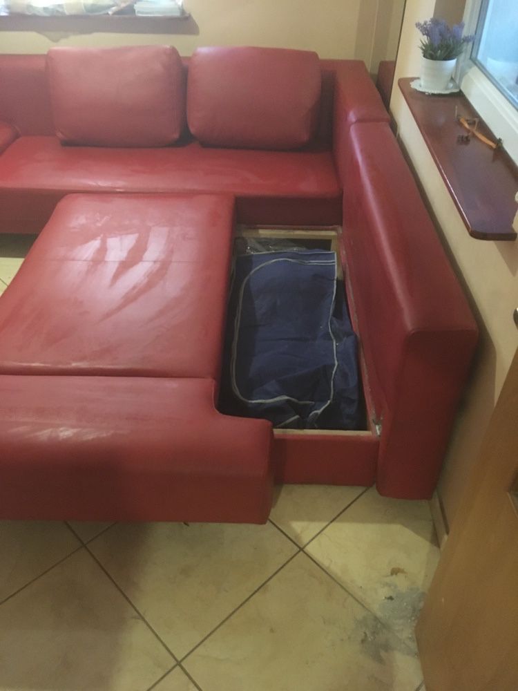 Narożnik eko skóra kanapa rozkladana sofa 2m x 2,5m