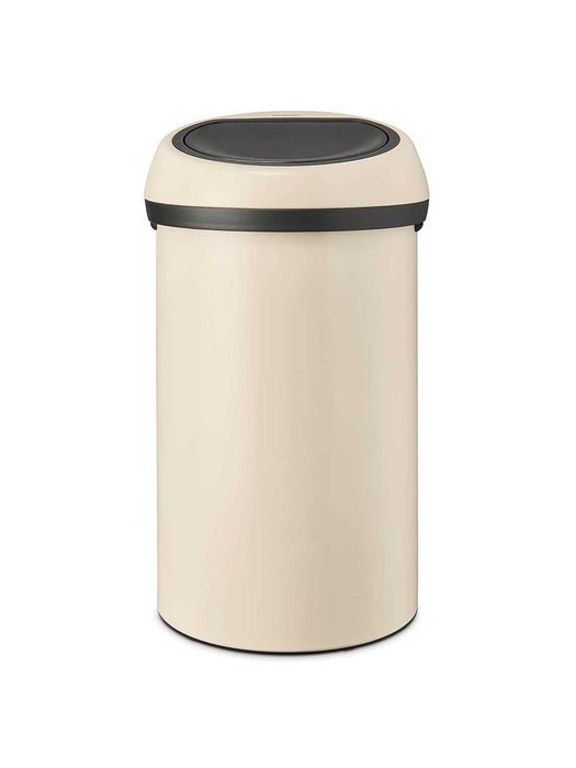 Brabantia Duży Piękny Kosz na śmieci Touch Bin 60 L Jasny Beż + worki