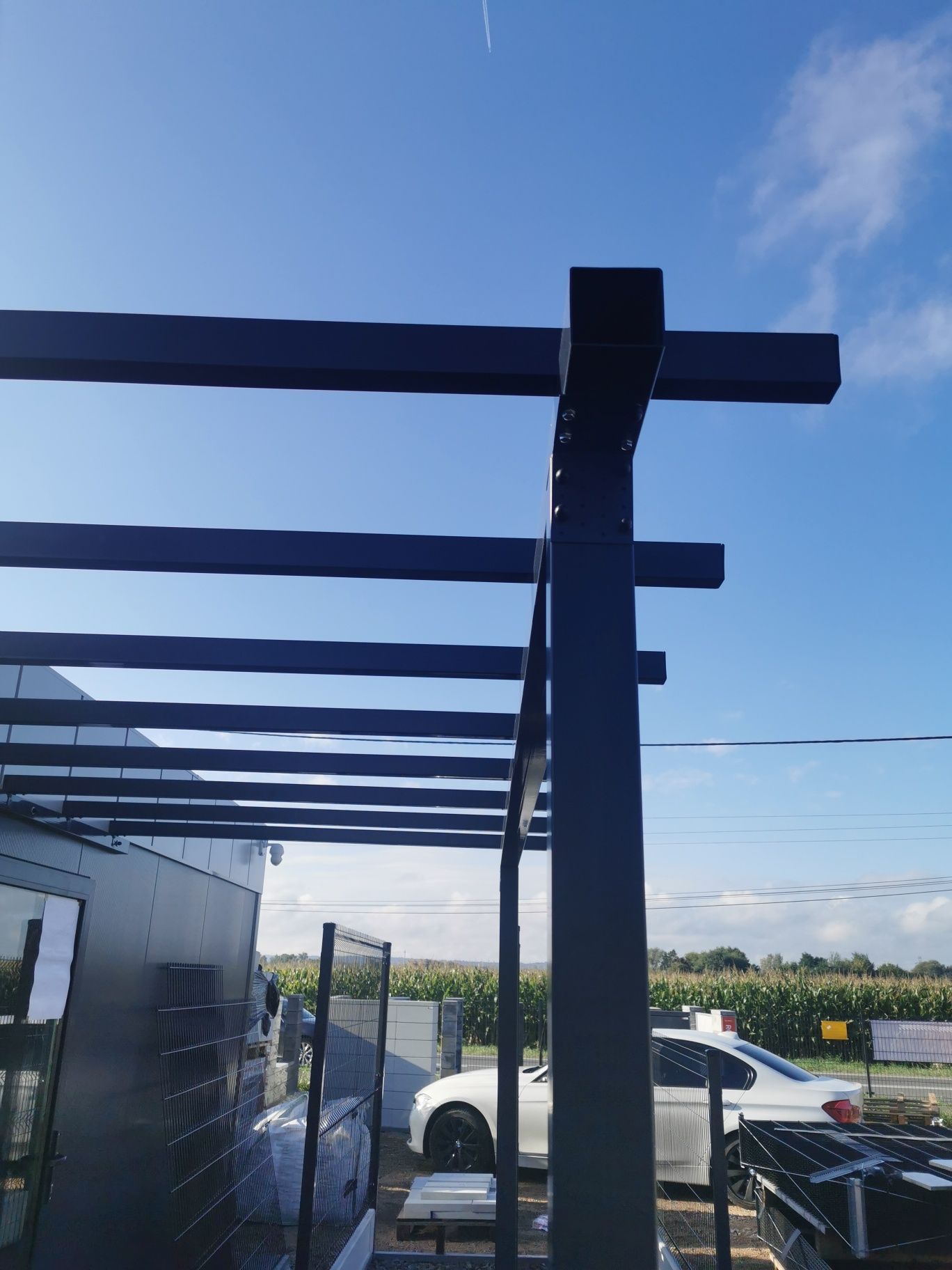 Słupek Furtka Brama 80x80x 2300 panel grafit czarny zielony