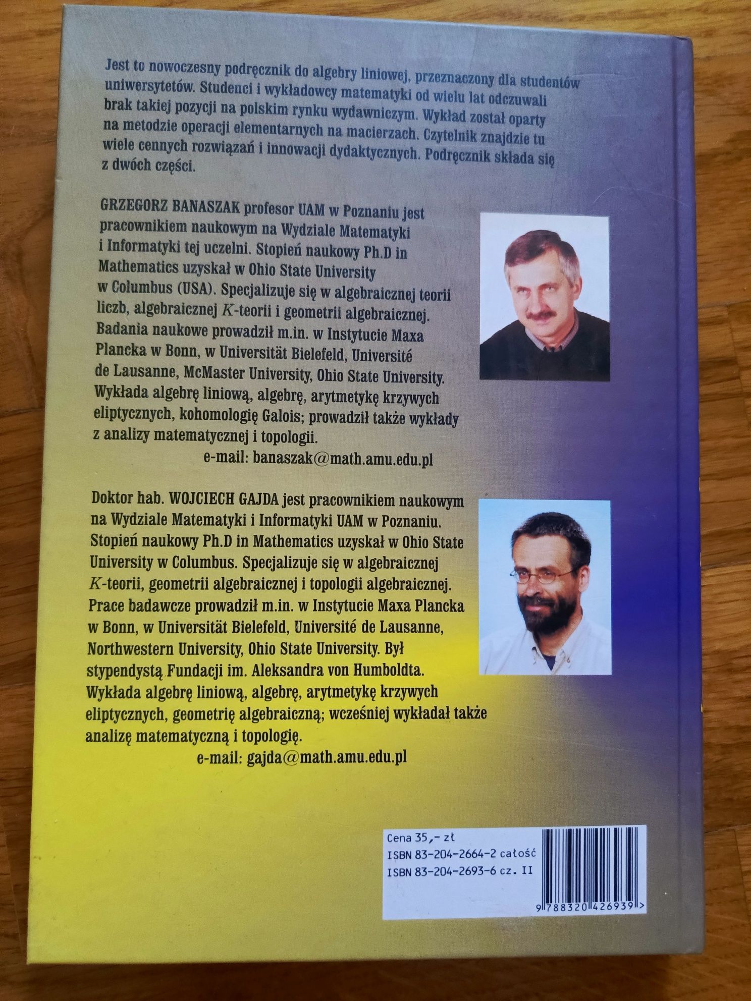 Elementy algebry liniowej część 2 G.Banaszak W.Gajda