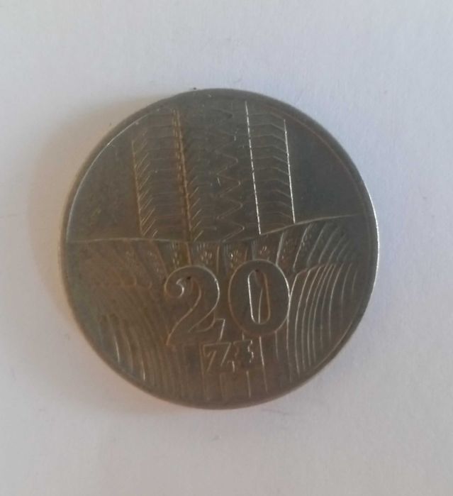 Moneta 20zł kłosy wieża PRL 1976