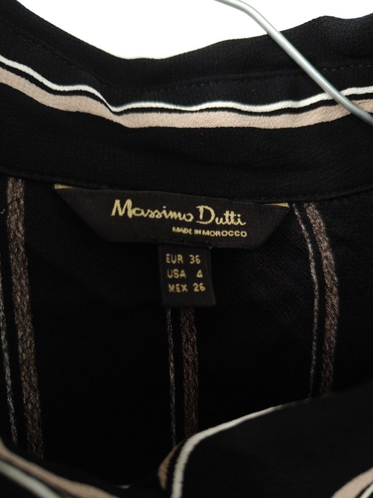 Sukienka Massimo dutti 36 S wiskozowa midi w paski na guziki