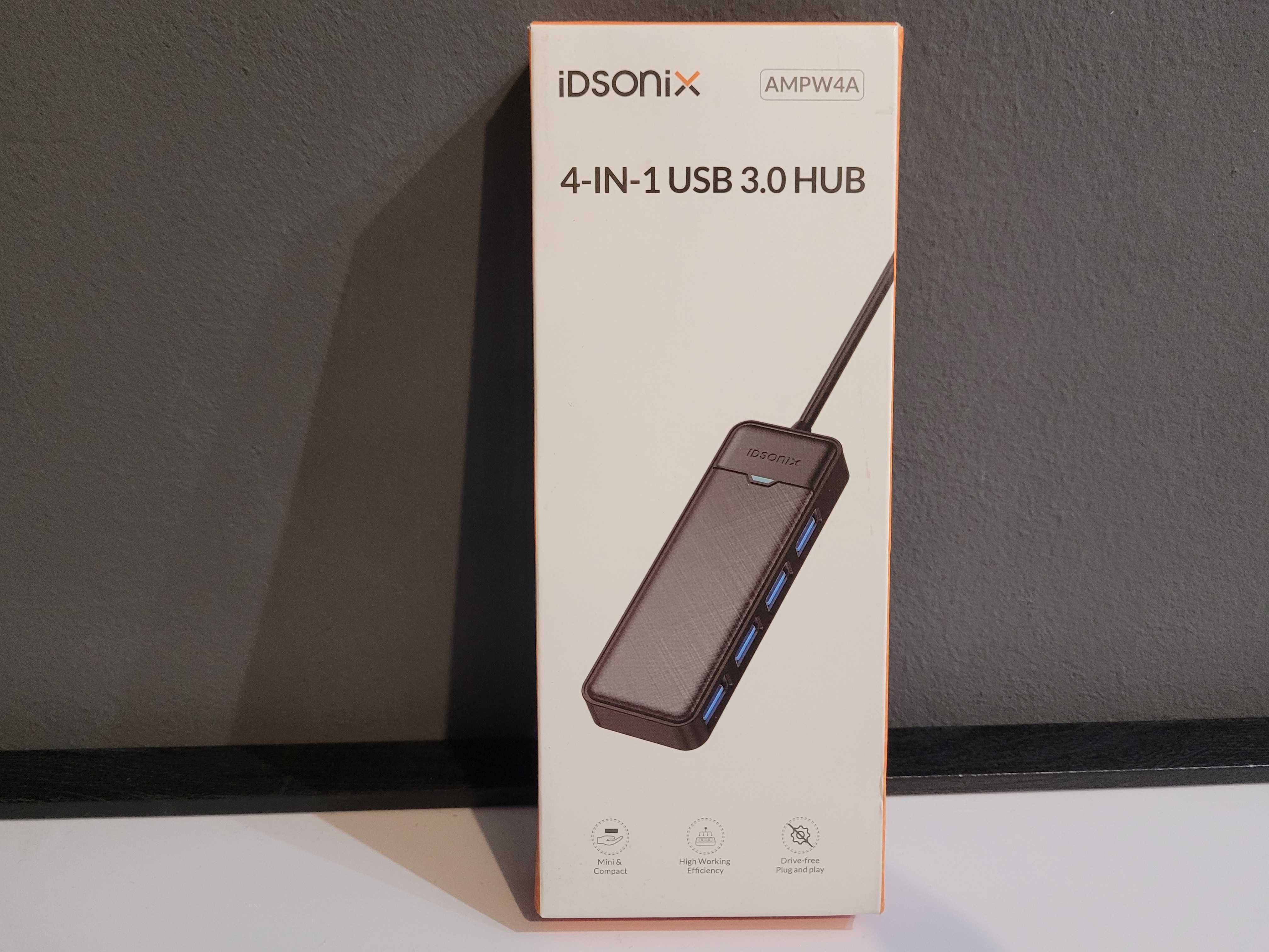 Hub USB, rozgałęźnik USB 4w1 iDsonix AMPW4A