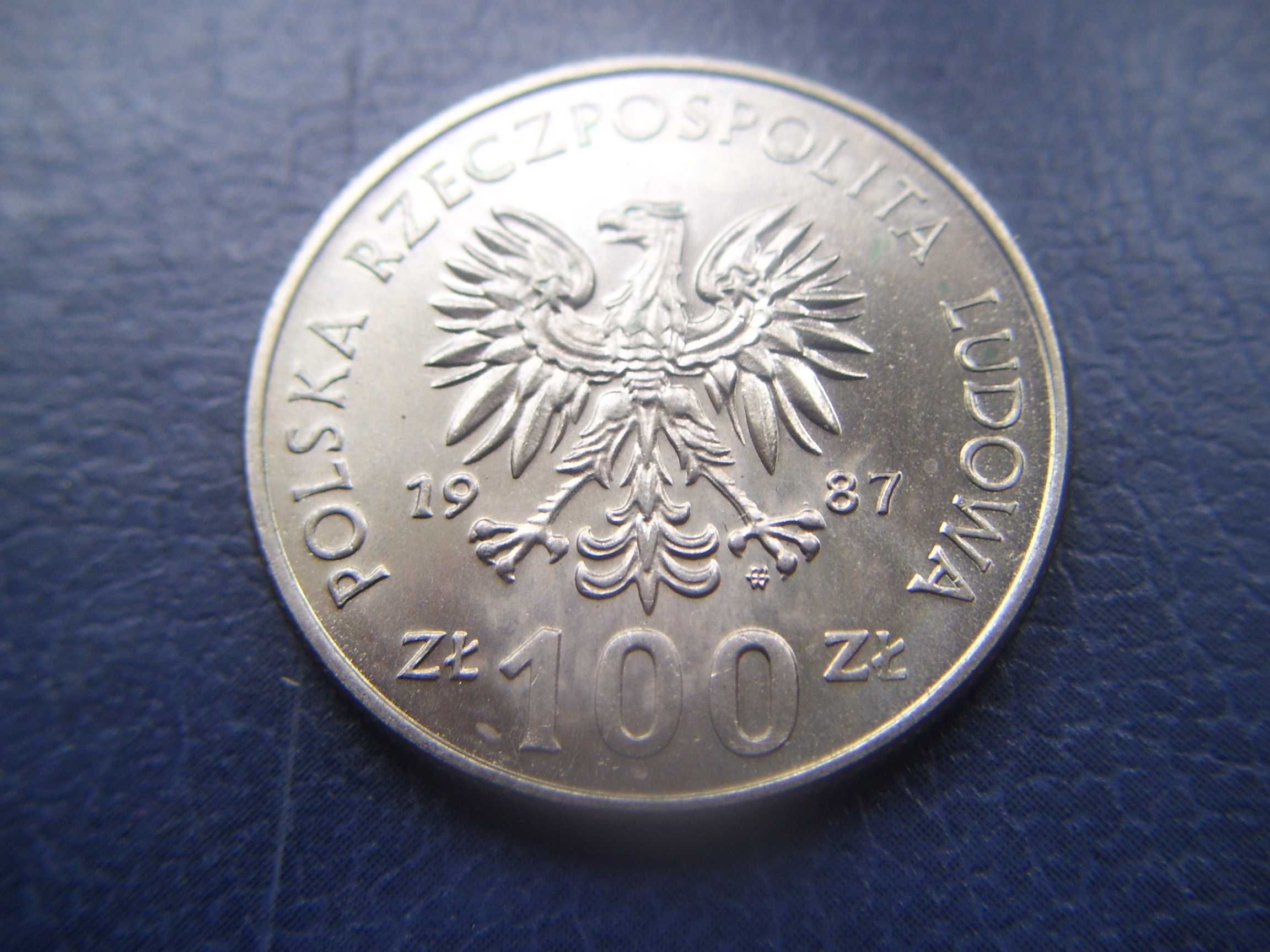 Stare monety 100 złotych 1987 Kazimeirz III WIelki stan menniczy PRL B