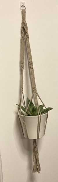 Suporte macramé para vaso planta decoração