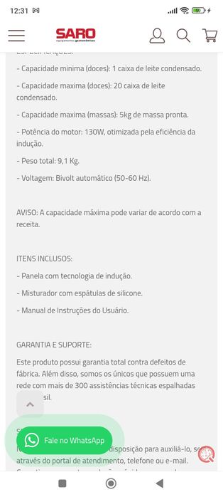 Panela mexedora SARO para brigadeiro e massa 10litros