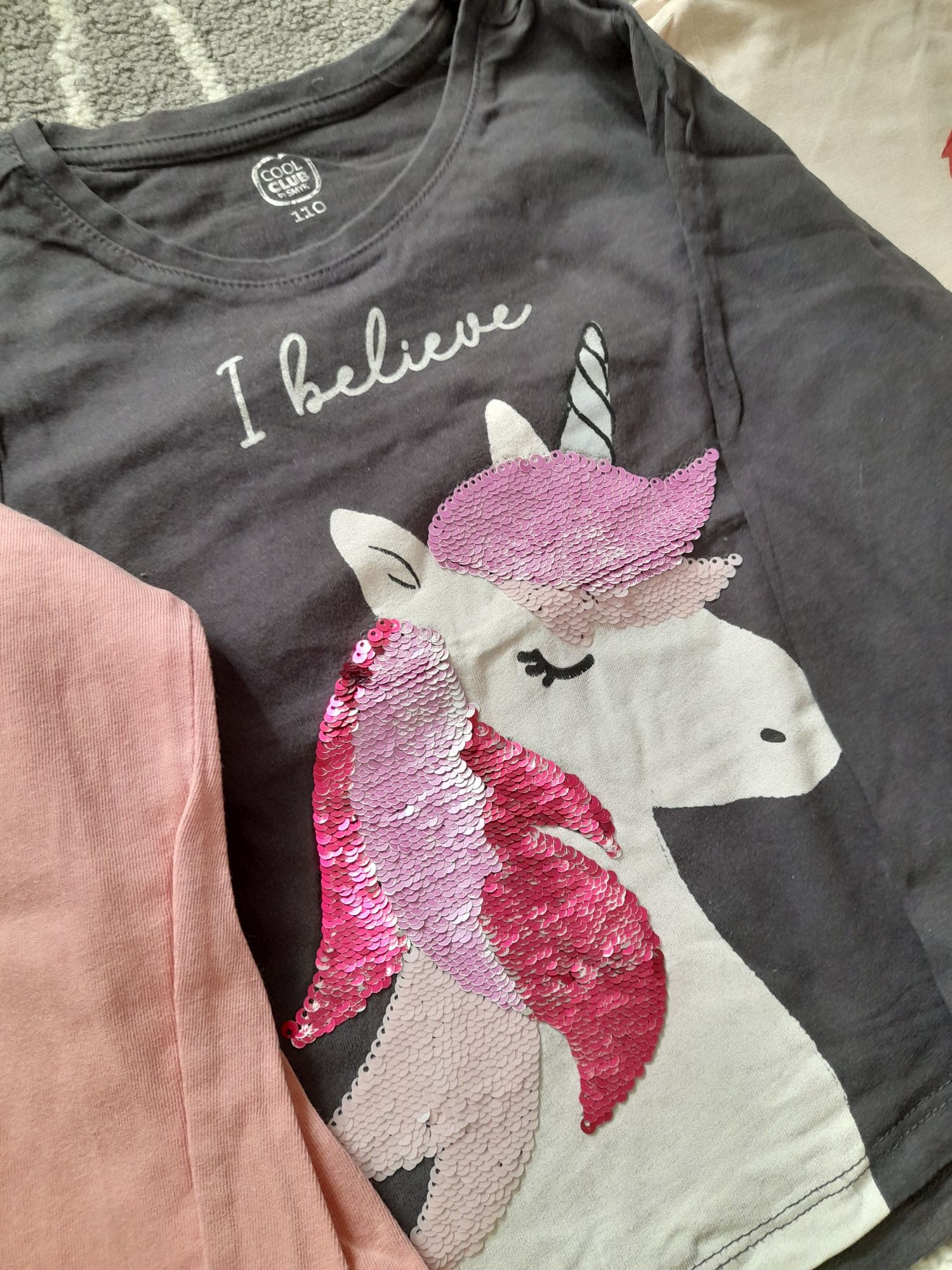 5x Bluzka 98/104 długi rękaw, H&M Cool Club, jednorożce