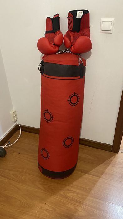 Saco box (90cm) + Suporte parede + Par luvas