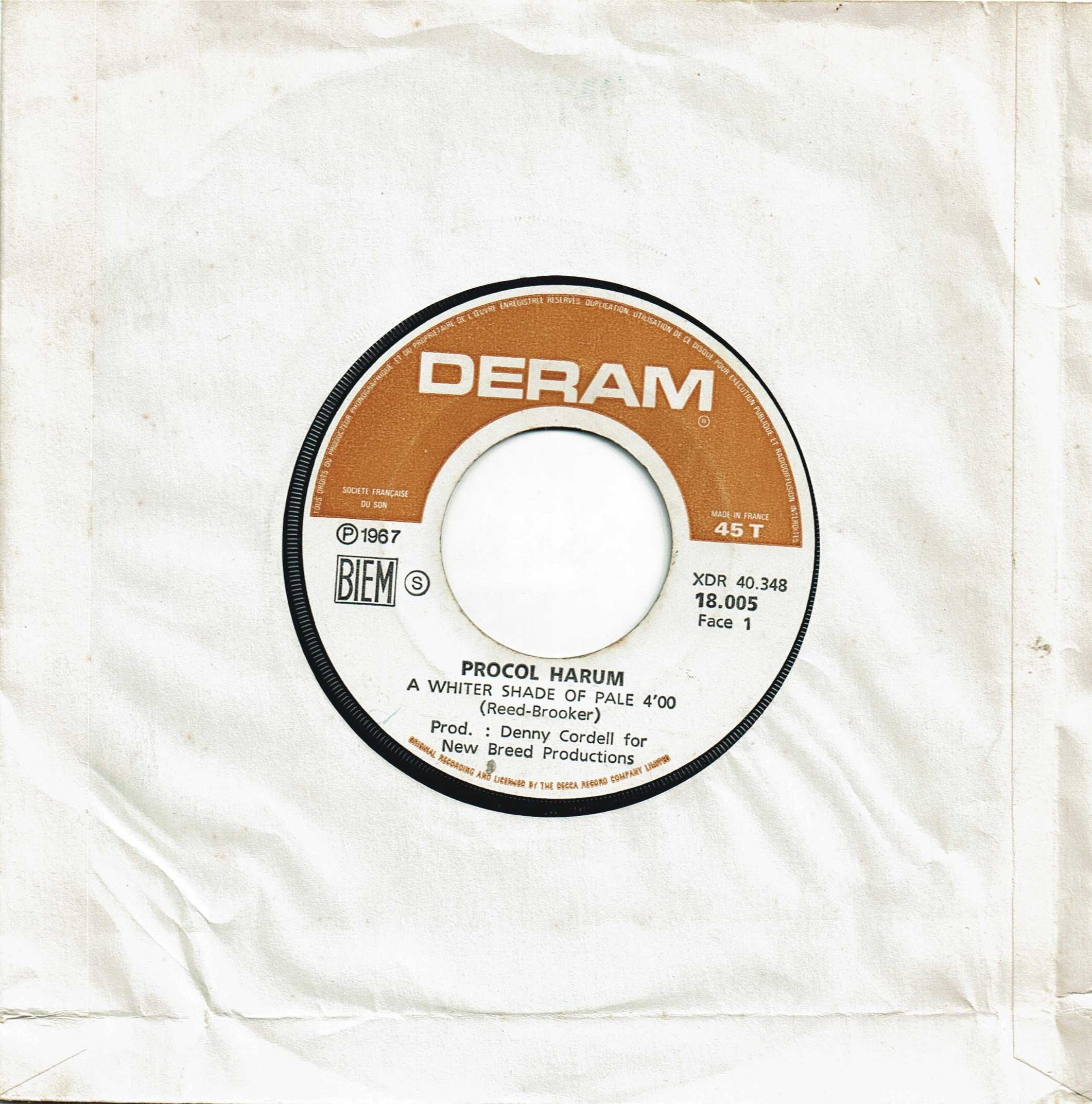 Procol Harum, Chuck Berry, etc, 9 discos vinyl de 45 Rpm 7"