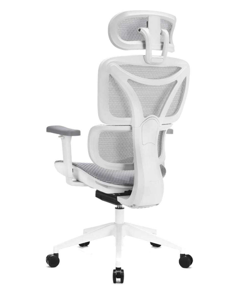 Fotel LVN System Control Series LV0655 Biały Krzesło szare