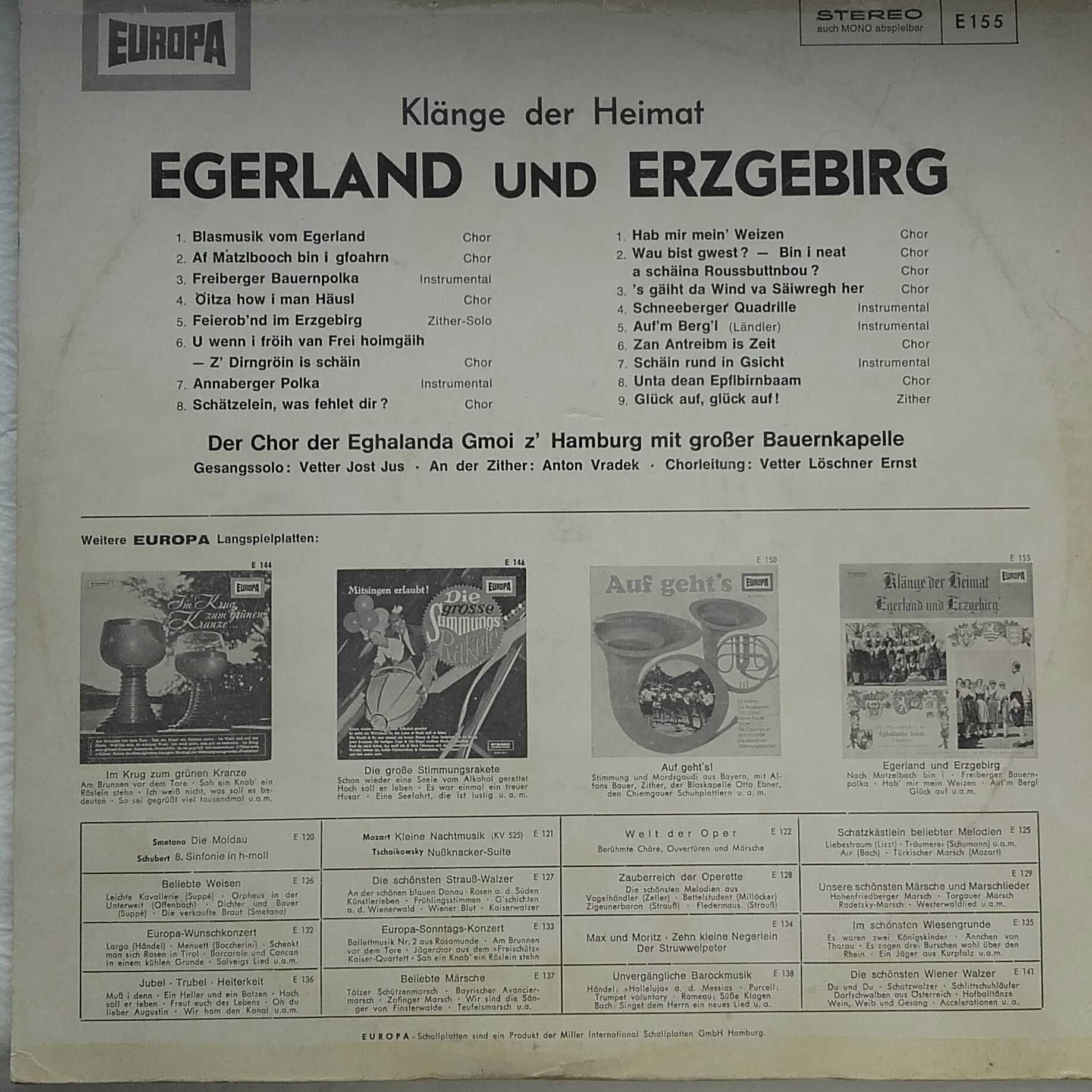 Muzyka ludowa z Egerlandu i Rudaw , winyl ok. 1965 r.