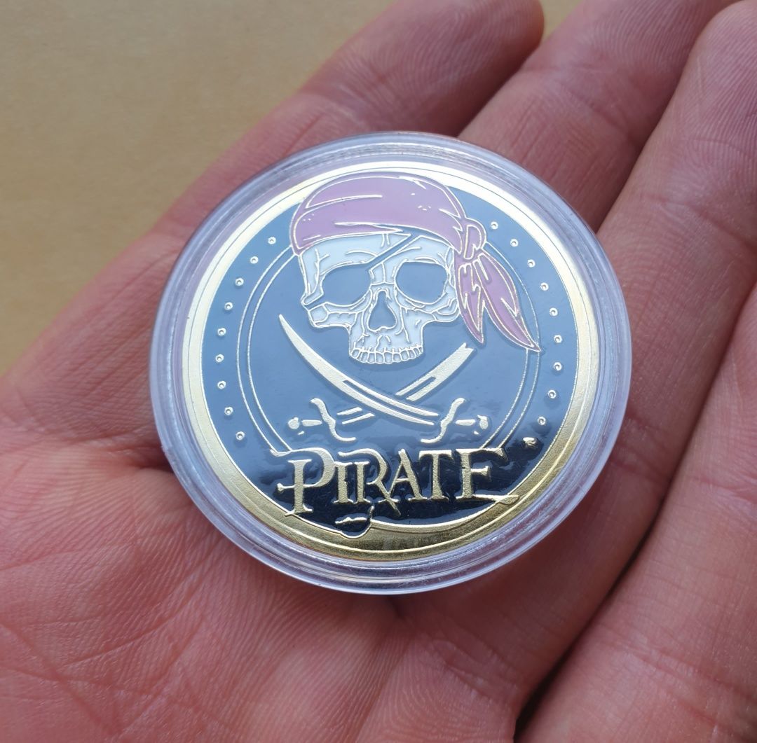 Emaliowany medal piraci wyspa skarbów jolly roger