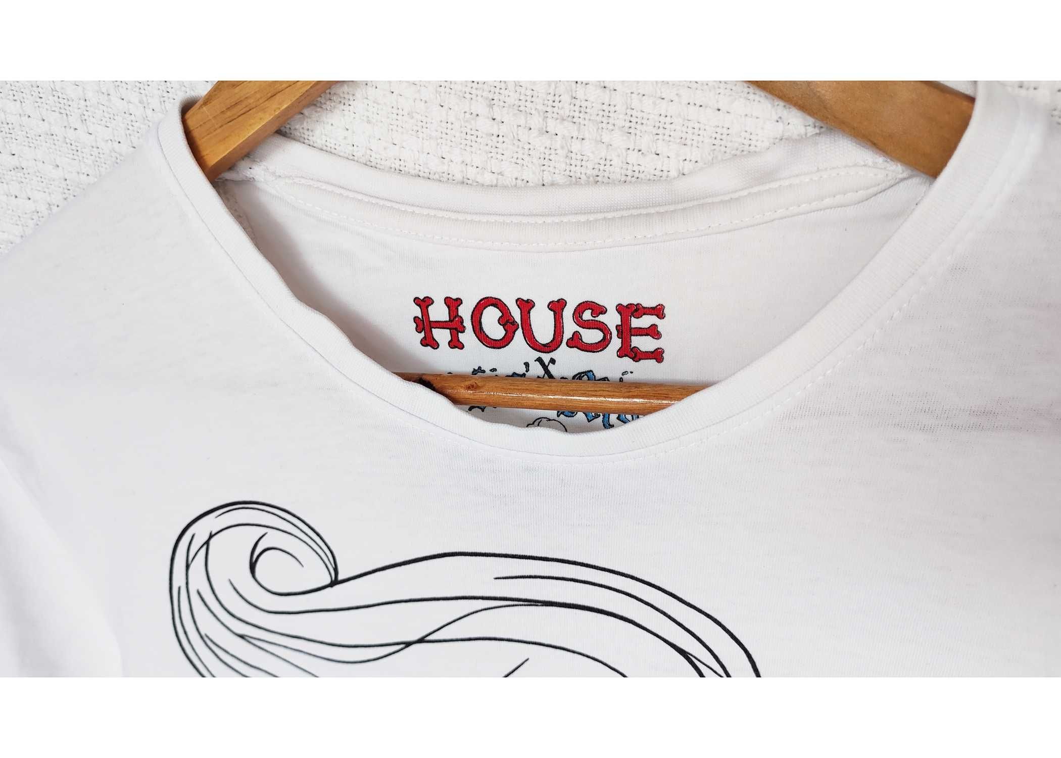 Biała męska koszulka T-shirt z nadrukiem gentleman minimal