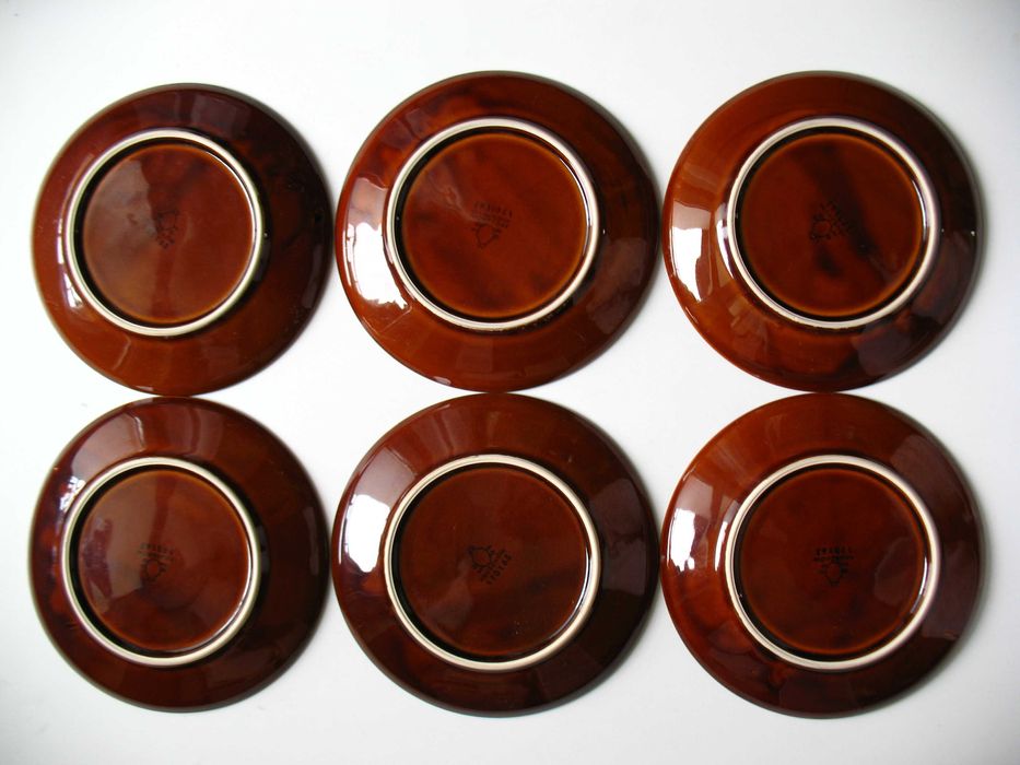 Talerze deserowe, vintage PRL Pruszków 1963 r. 6 sztuk