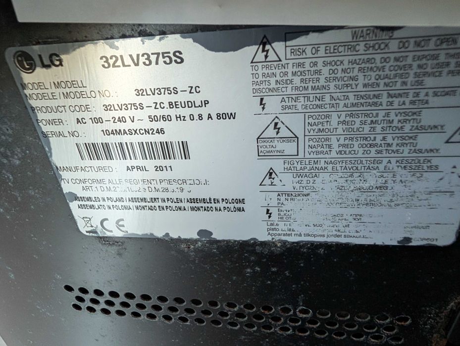 TV LG 32LV375S - Electronica avariada