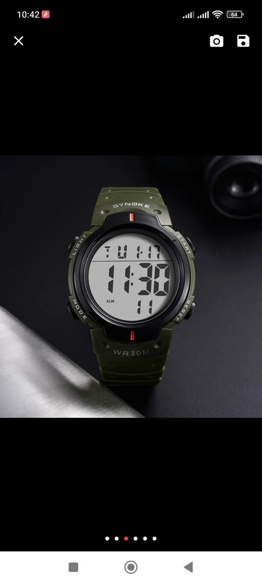 Часы наручные Synoke waterproof 30m green