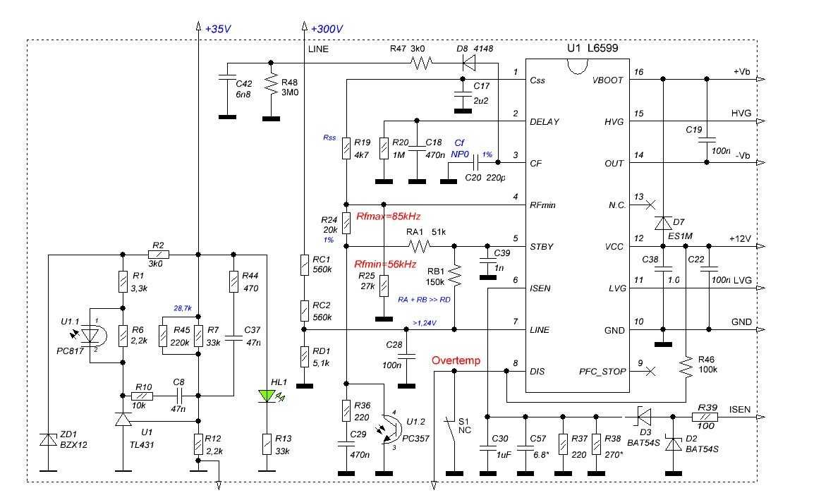 Драйвер LLC на мікросхемі L6599 для блока живлення, плата DIY