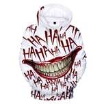 Męska Bluza z Kapturem, JOKER Uśmiech HAHA Nadruk 3D - XL