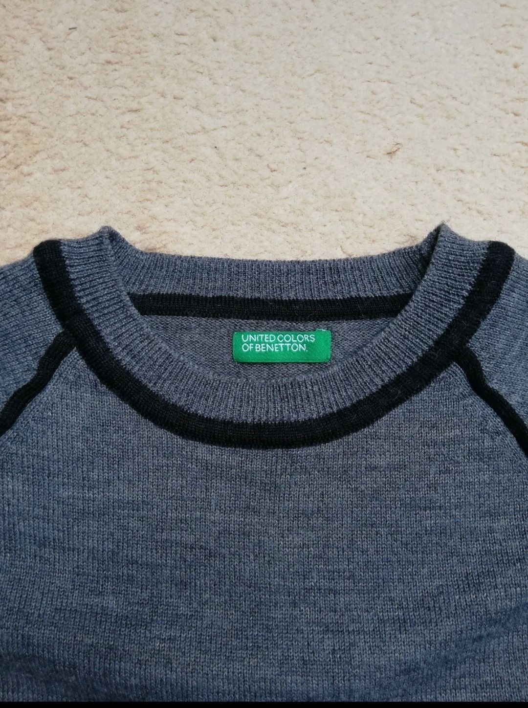 Sweter męski, szary, United Colors of Benetton