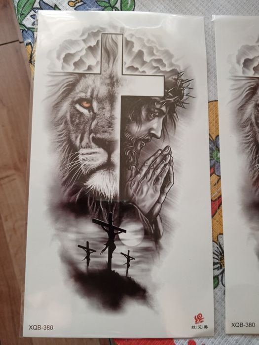 Wodoodporna tymczasowa naklejka na tatuaż lew leśny tygrys niedźwiedź