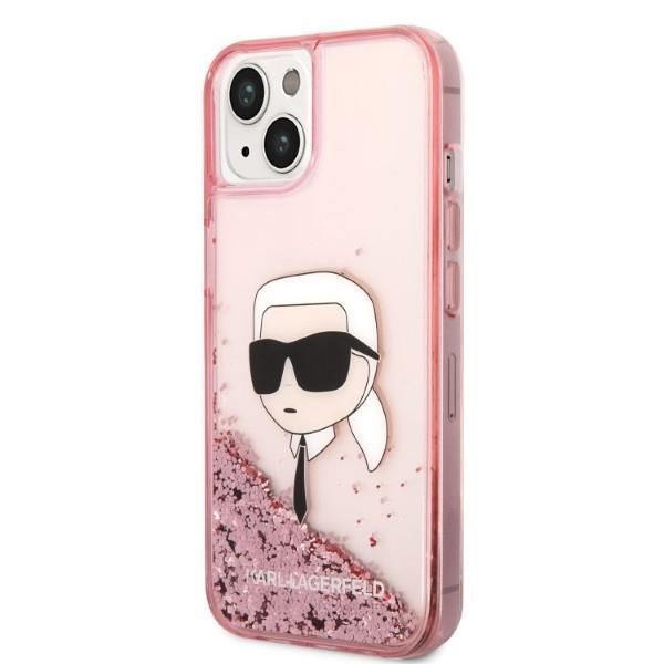 Etui Karl Lagerfeld iPhone 14 Plus 6,7" Różowe z Glitterowym Efektem