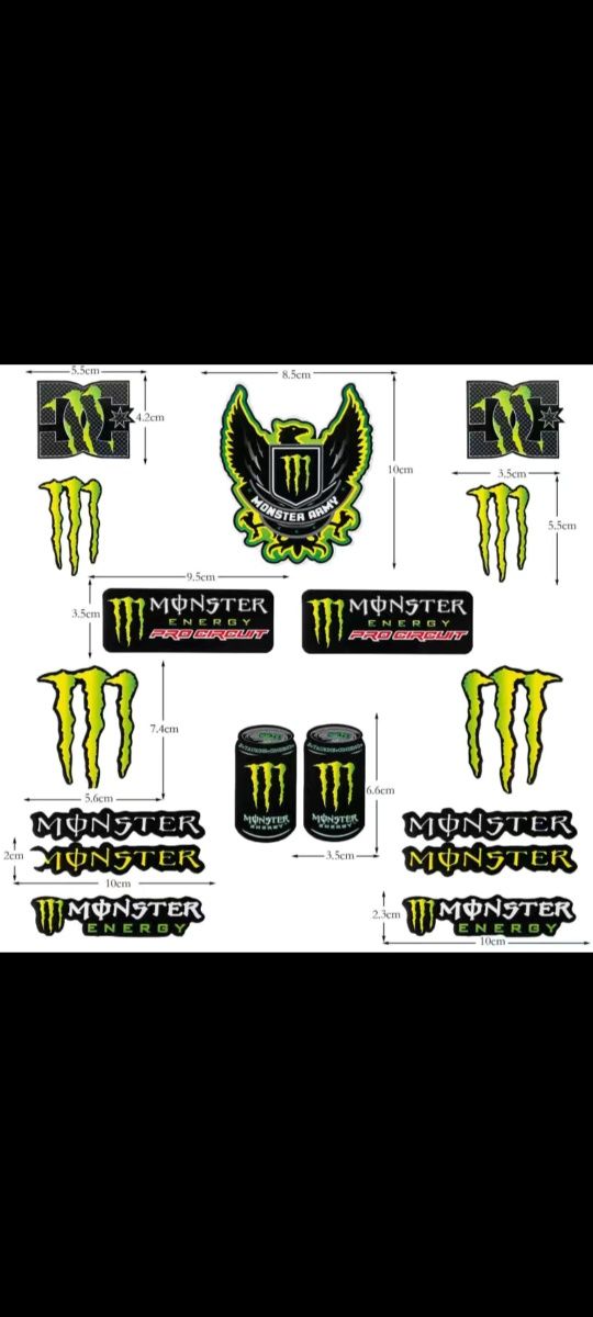 Стикер пак Monster Energy наклейки на мотоцикл