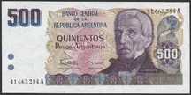 Argentyna 500 pesos 1984 - generał San Martin - stan bankowy UNC
