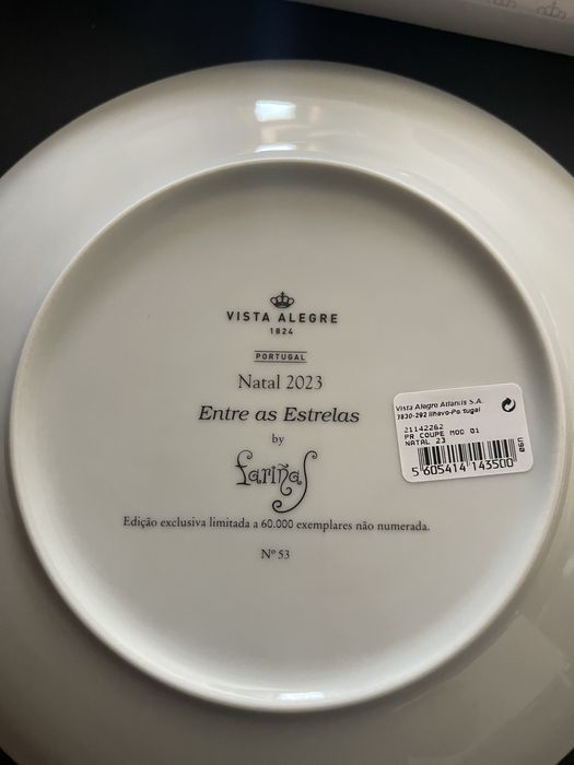 Vista Alegre Prato decorativo de Natal 2023 numerado