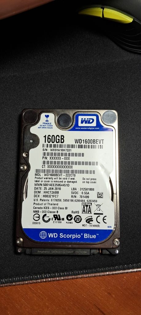 Жорсткий диск HDD WD1600BEVT