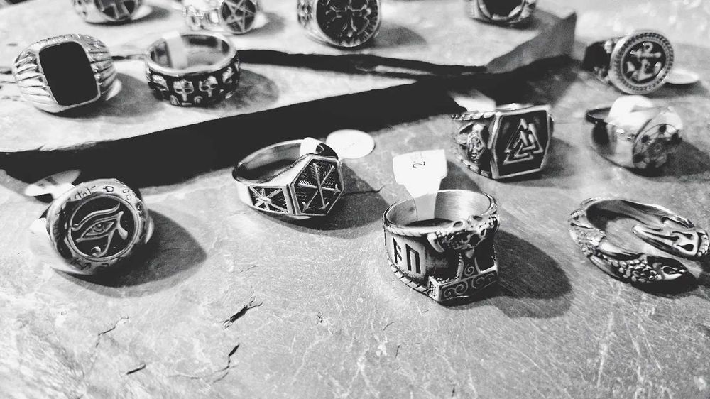 Aneis masculinos motards aço inoxidável  viking