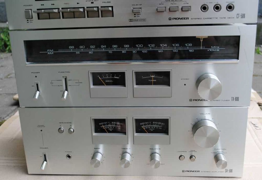 PIONEER підсилювач SA-506 ресивер тюнер TX-606 магнітофон CT-506