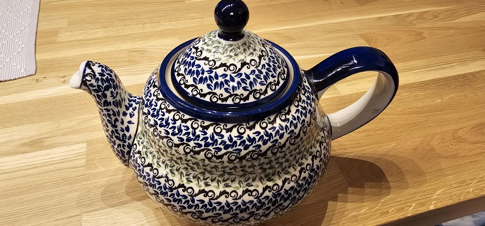 Czajnik Czajniczek imbryk na herbatę Bolesławiec 1,5 l uszkodzony