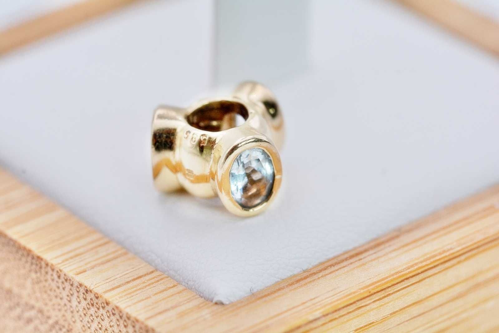 Oryginalny charms Pandora 750296AQ BIG AQUAMARINES 585 akwamaryny
