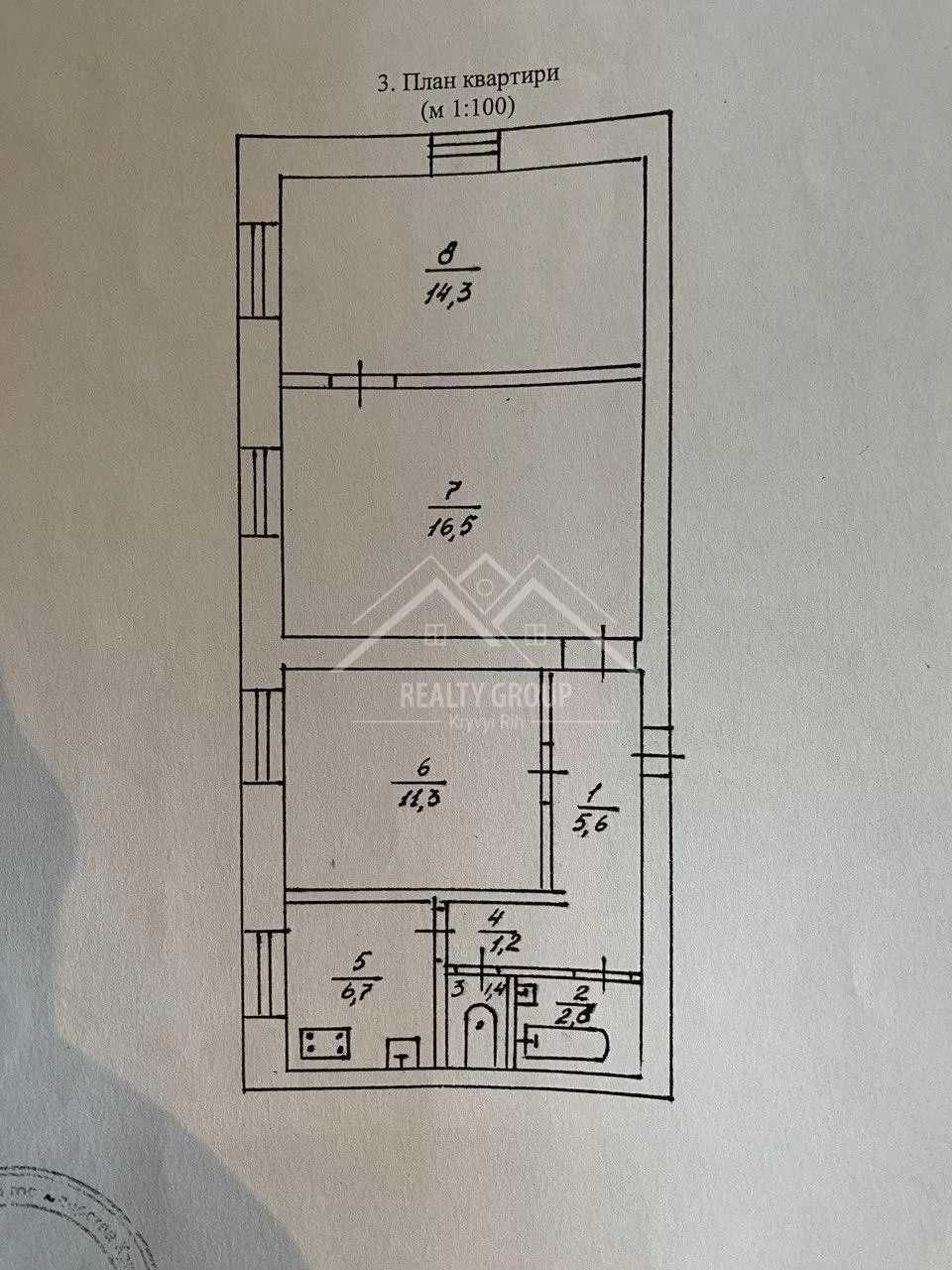 Продаж 3к сталінки на Дружбі (Кривий Ріг головний)