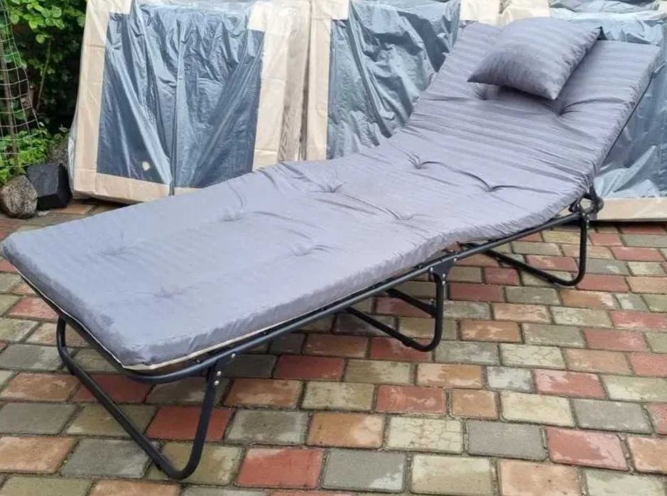 Складне Ліжко Розкладачка з матрацом розкладушка кровать раскладушка