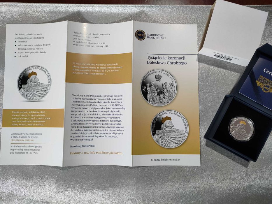 Moneta srebrna 10 zł Tysiąclecie koronacji Bolesława Chrobrego