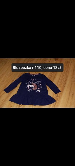 Zestaw ciuszków do dla dziewczynki r. 110 cena 71zł