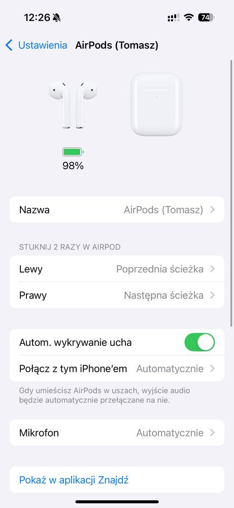 Oryginalne Apple AirPods 2 -  A2031 / MV7N2ZM/A