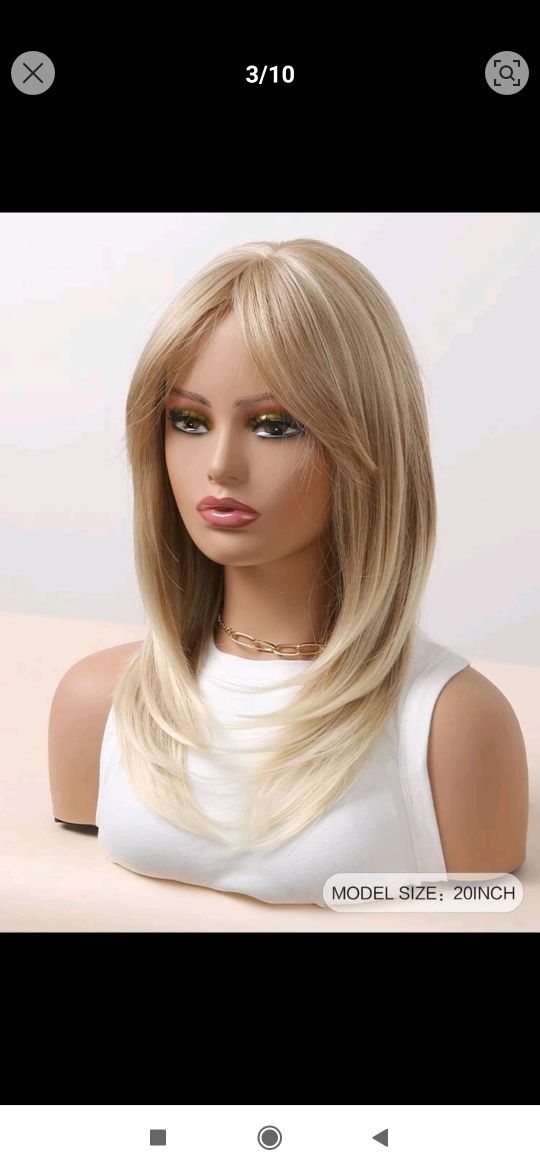 Sprzedam perukę dl. Nr4, włosy długie jasny blond
