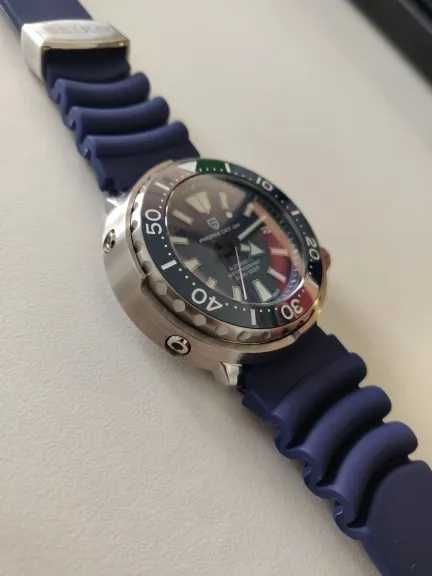 Niebieski pasek silikonowy do zegarka 20mm 22mm Seiko SKX009 Prospex
