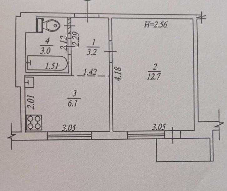 У продажу 1-кімн. із. кв., метро Спортивна