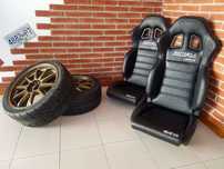 Bancos Sparco R100 Reclinável Pele Nissan Patrol Y60 Y61 Wrangler Jeep