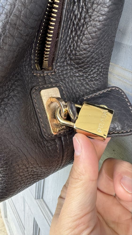 Жіноча брендова шкіряна сумка люкс Prada Leather