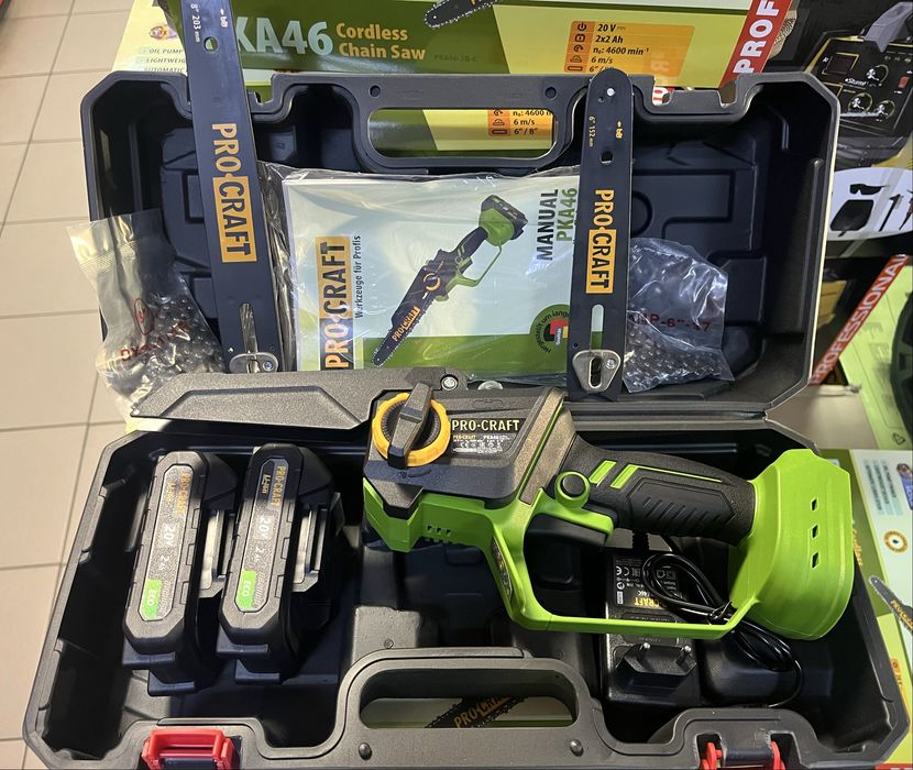 Акумуляторна пила Procraft PKA46/ 2 АКБ 2А/г/ Кейс/подача масла/ 2шини
