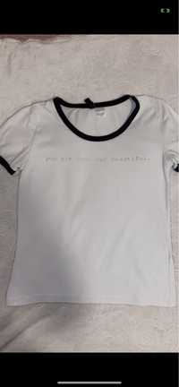 bialy t-shirt h&m