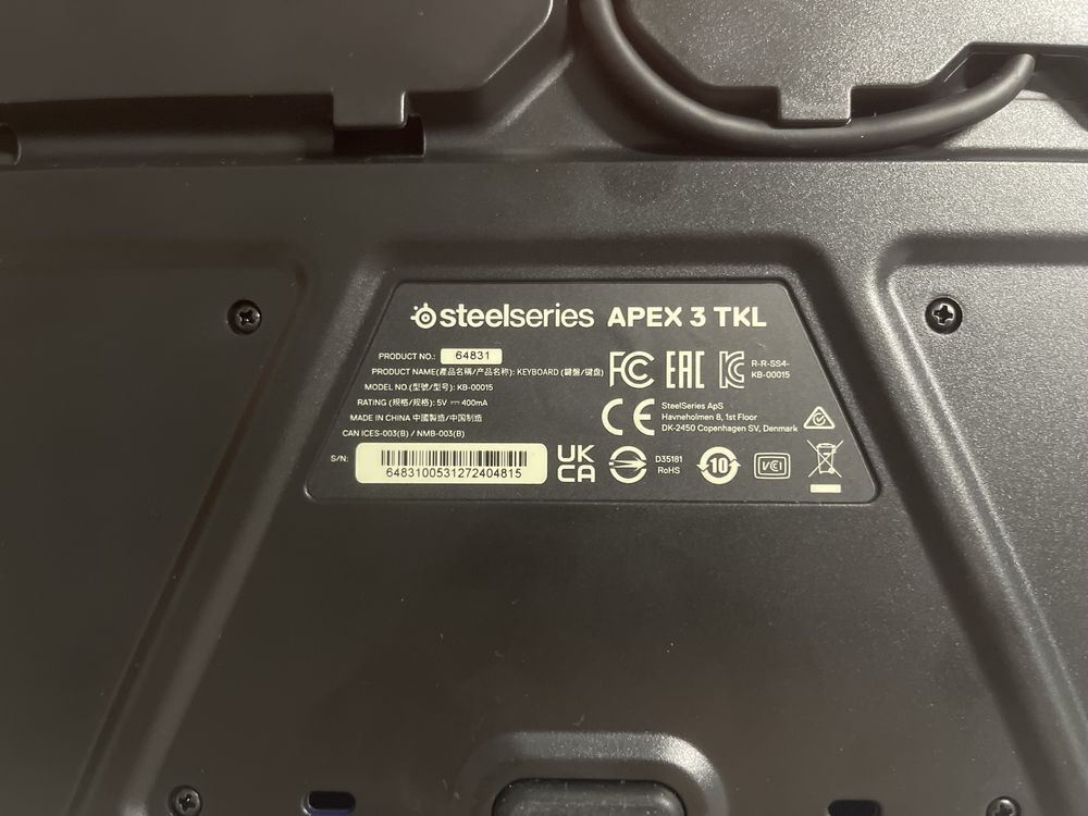 Klawiatura SteelSeries Apex 3 TKL - JAK NOWA! Z ORYG. PUDEŁKIEM!