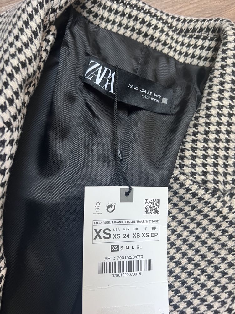 Zara marynarka w kratkę elegancka świetna casual XS 299zl