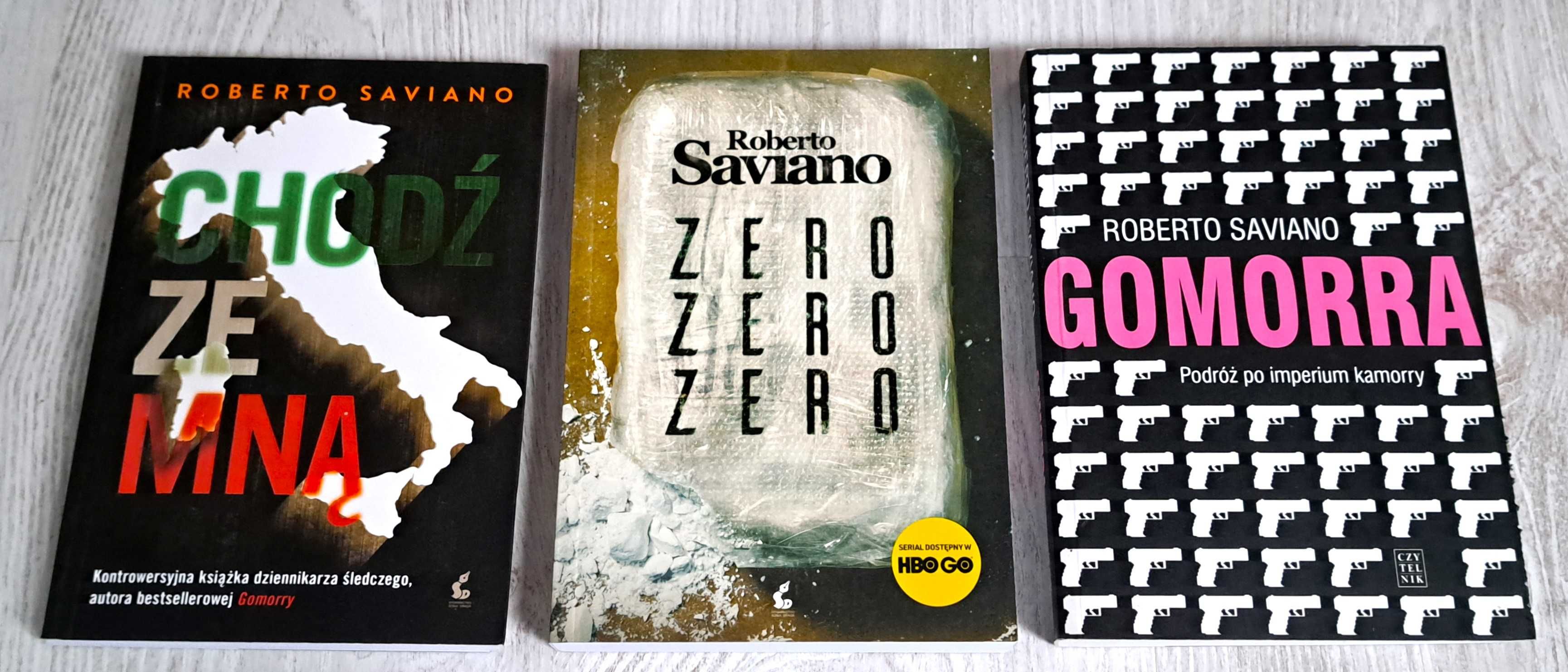 3x Roberto Saviano Gomorra Podróż + Chodź ze mną + Zero zero zero
